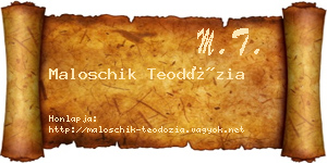 Maloschik Teodózia névjegykártya